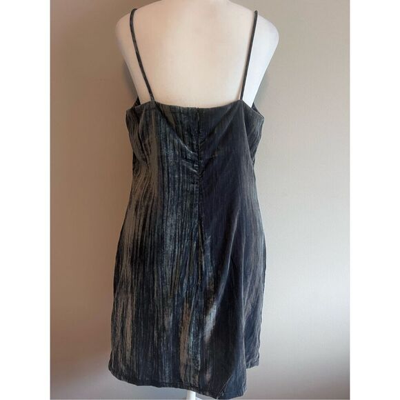 Elodie Velvet Blue slate slip dress strappy mini - Picture 2 of 4